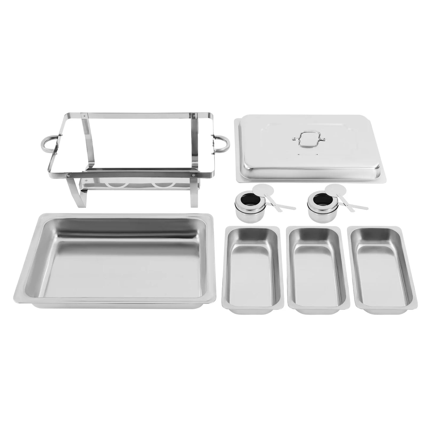 Rectangular Stainless Steel Chafing Dish Buffet Set