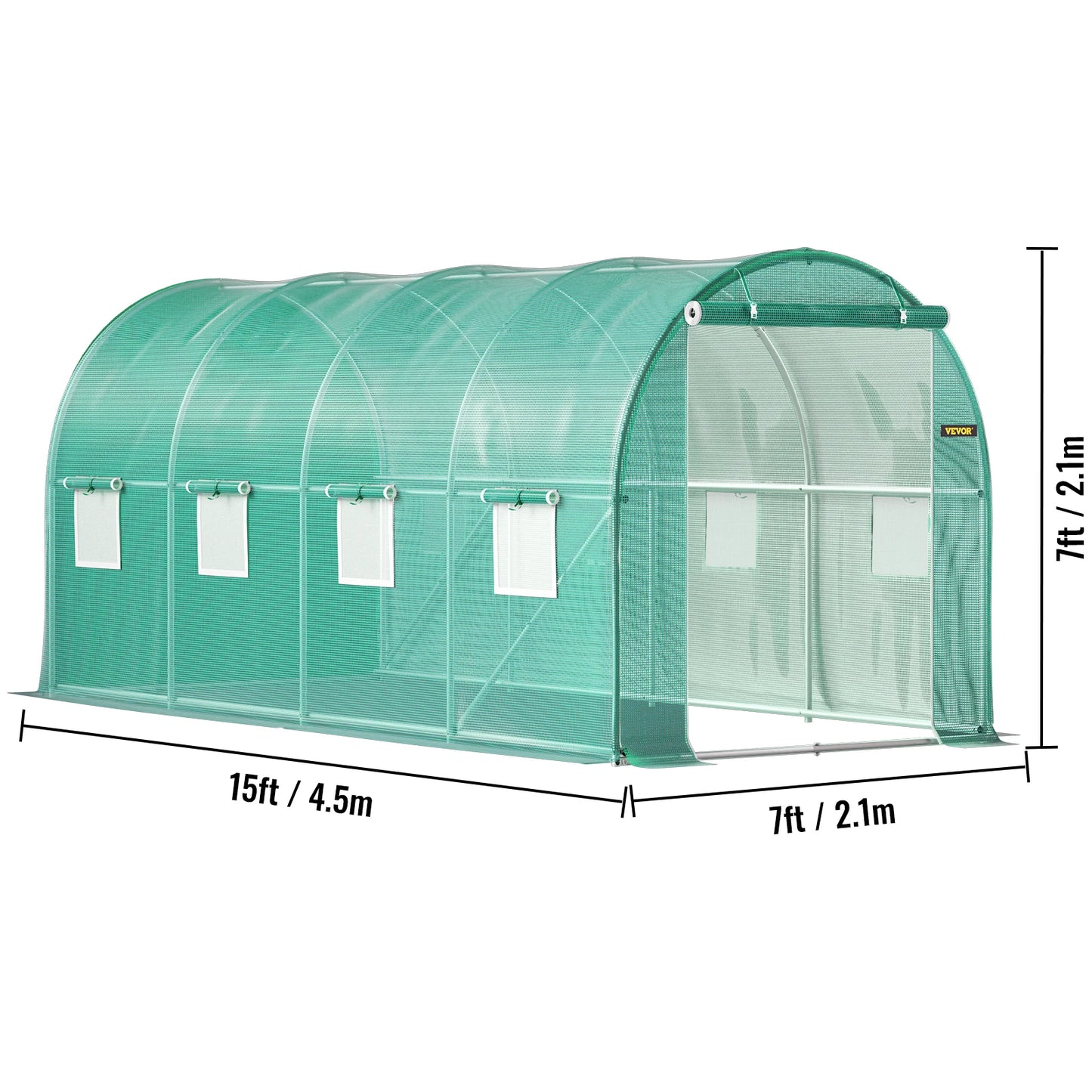 SucceBuy Walk In Tunnel Greenhouse Galvanized Frame Waterproof Cover