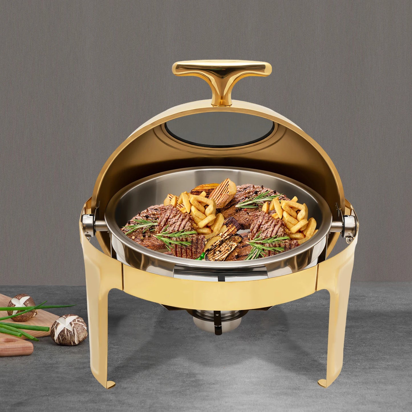 Round Chafing Dish Buffet Set Stainless Steel Warmers