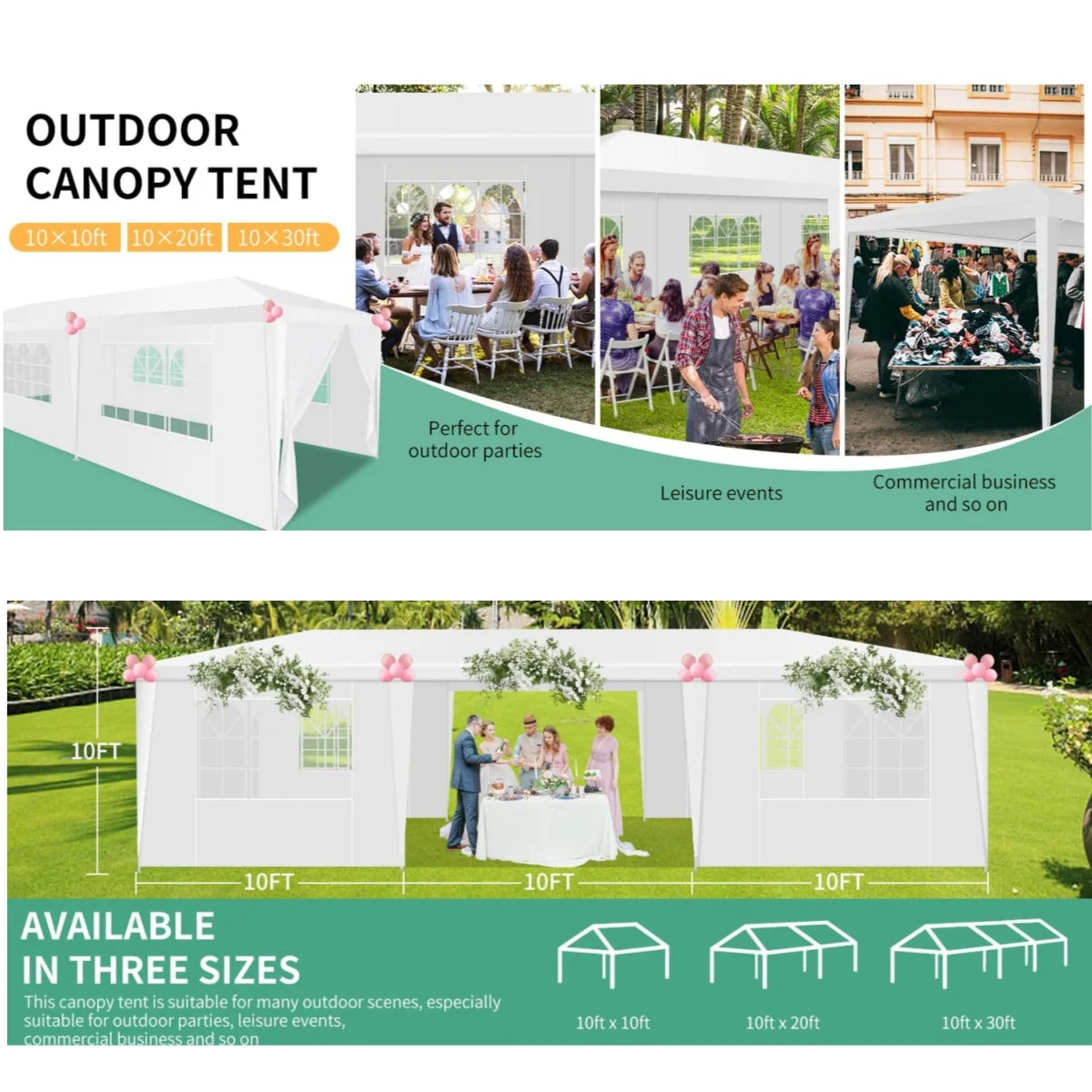 Tooluck Waterproof Outdoor Party Tent With Upgraded Alloy Frame