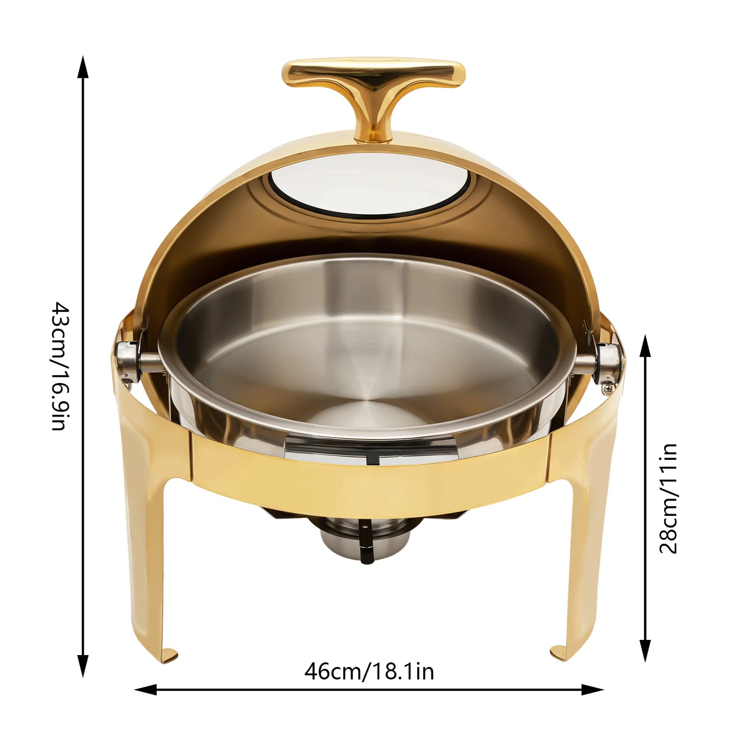 Round Chafing Dish Buffet Set Stainless Steel Warmers