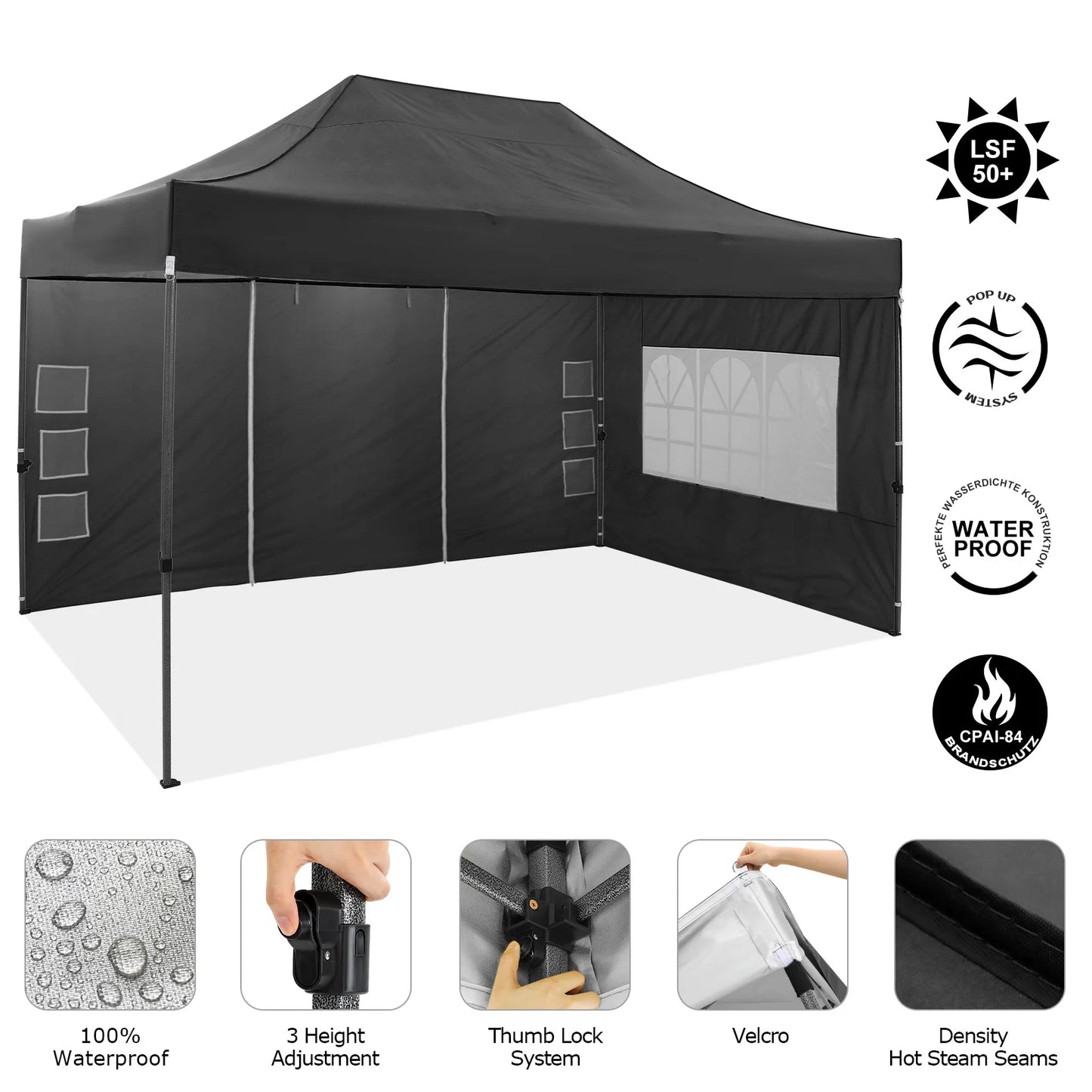 Cobizi Commercial Heavy Duty Pop Up Canopy Tent With Sidewalls