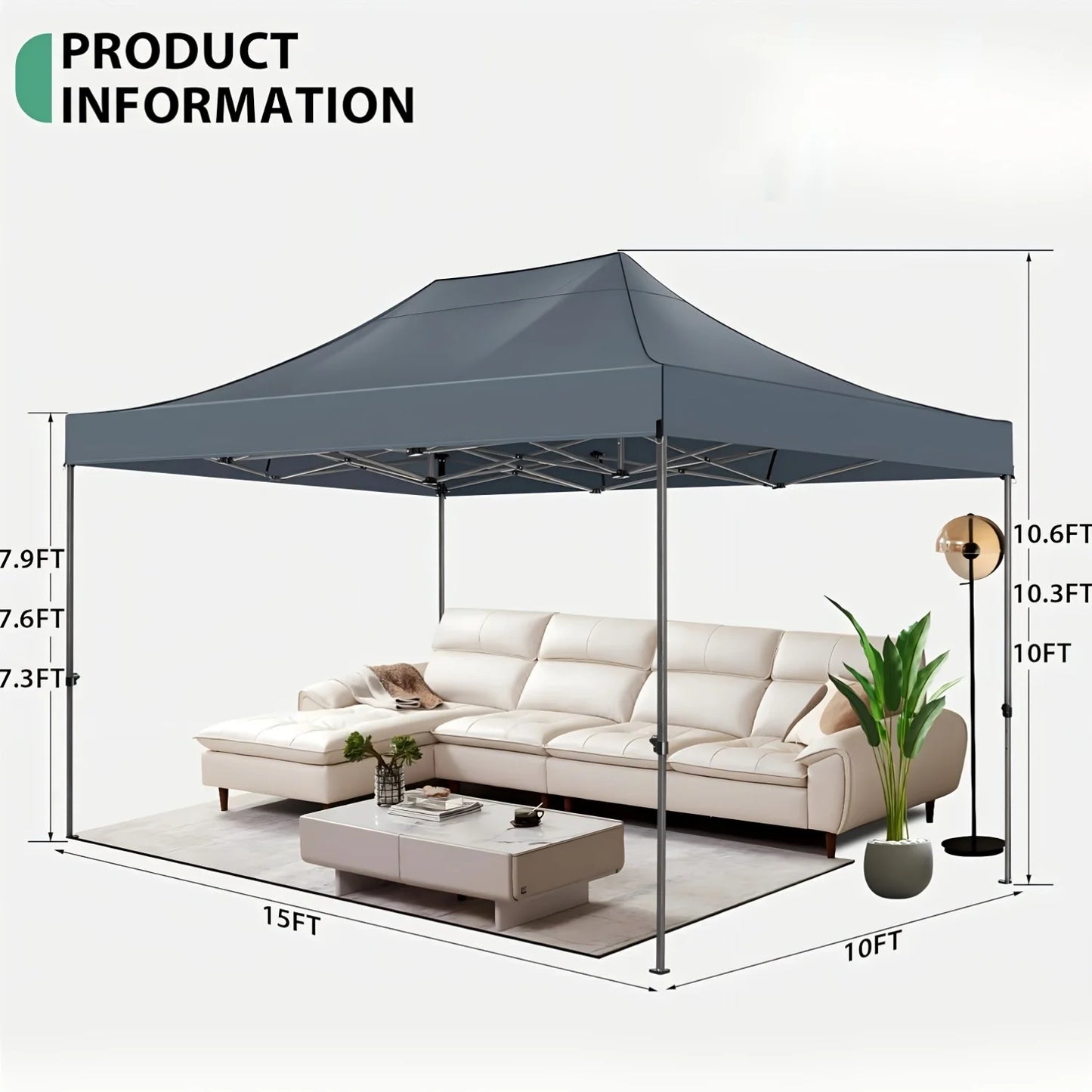 Cobizi Commercial Heavy Duty Pop Up Canopy Tent With Sidewalls