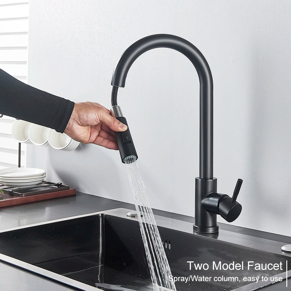 MYQualife Pull Out Sensor Kitchen Faucet With Touch Control
