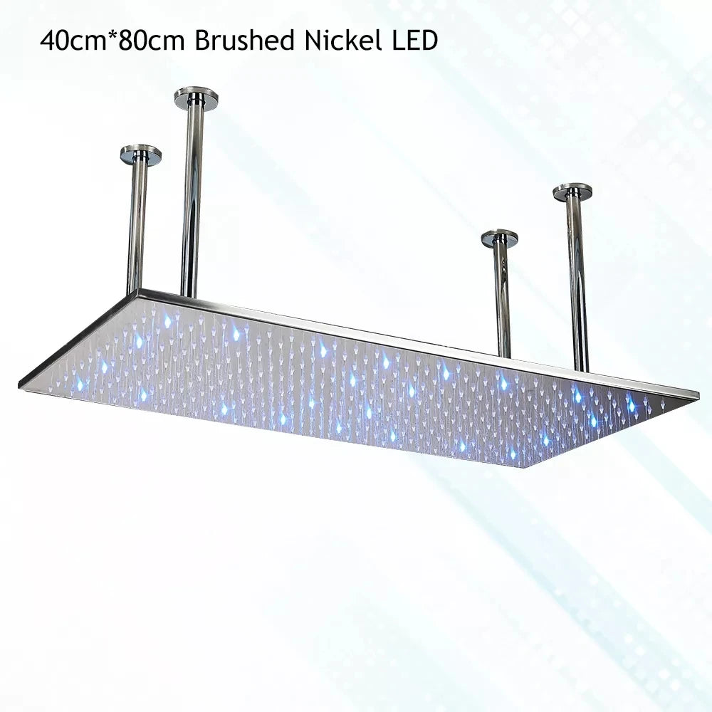 Saeuwtowy Square Ceiling Mount Stainless Steel Rainfall Shower Head