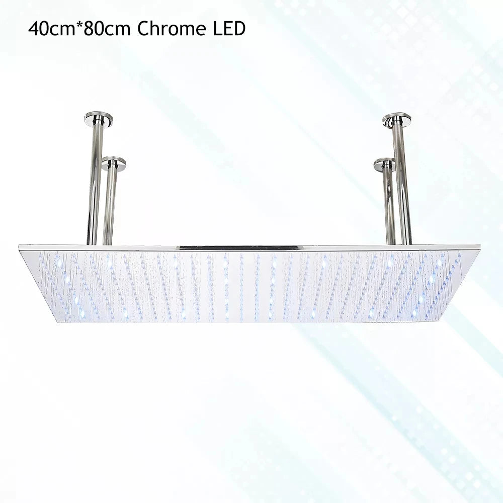 Saeuwtowy Square Ceiling Mount Stainless Steel Rainfall Shower Head