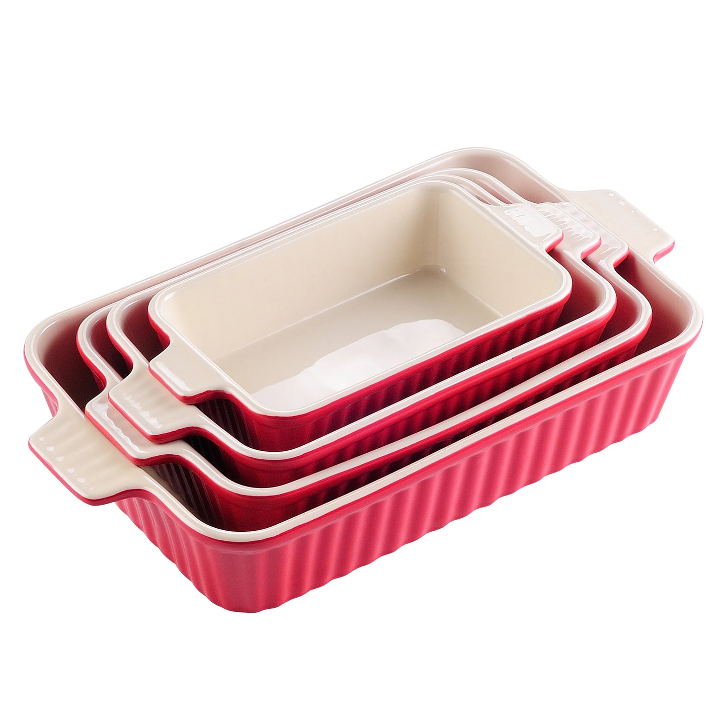 Malacasa 4 Piece Ceramic Baking Dish Plate Set