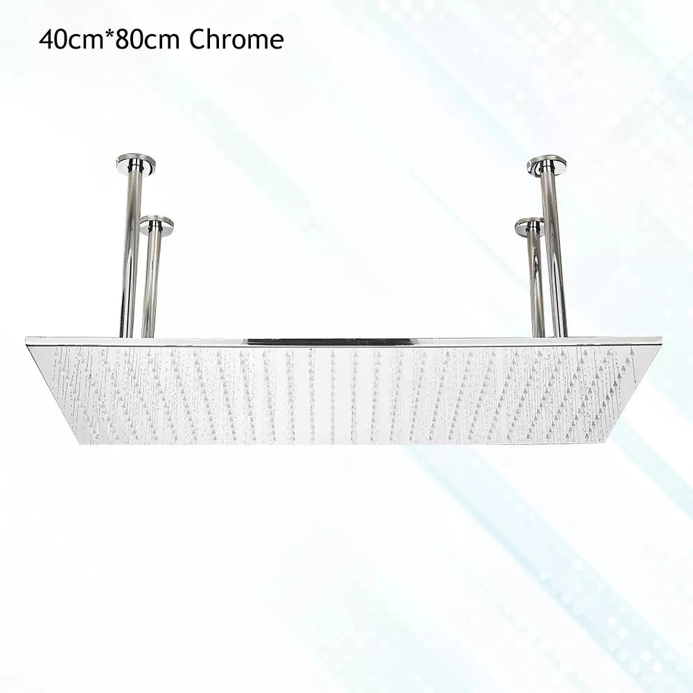 Saeuwtowy Square Ceiling Mount Stainless Steel Rainfall Shower Head