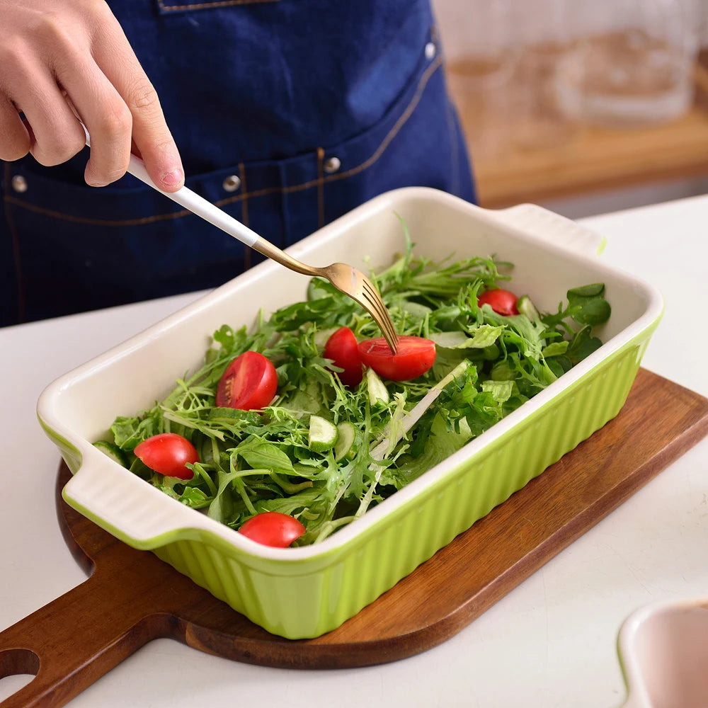 Malacasa 4 Piece Ceramic Baking Dish Plate Set