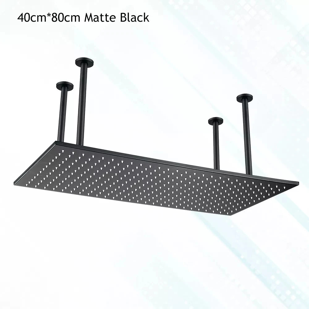 Saeuwtowy Square Ceiling Mount Stainless Steel Rainfall Shower Head