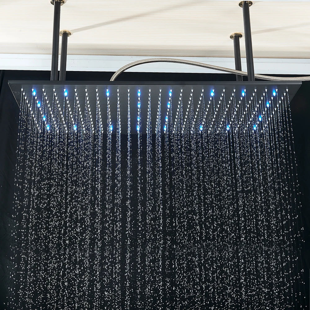 Saeuwtowy Square Ceiling Mount Stainless Steel Rainfall Shower Head