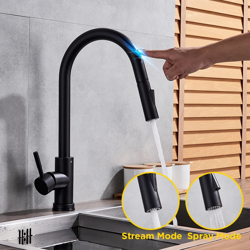 MYQualife Pull Out Sensor Kitchen Faucet With Touch Control