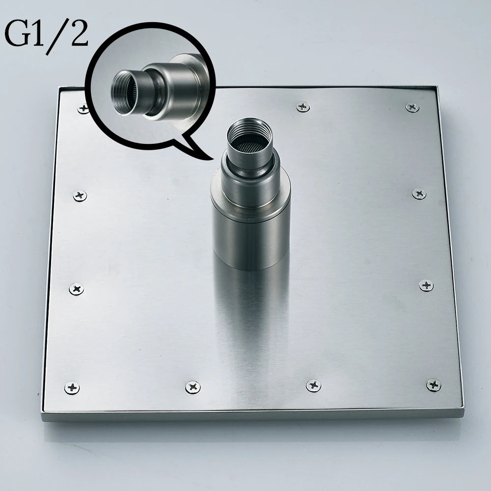 Shinesia 16 Inch Square LED Rainfall Shower Head