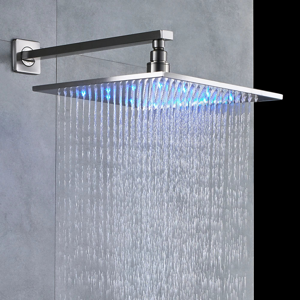 Shinesia 16 Inch Square LED Rainfall Shower Head