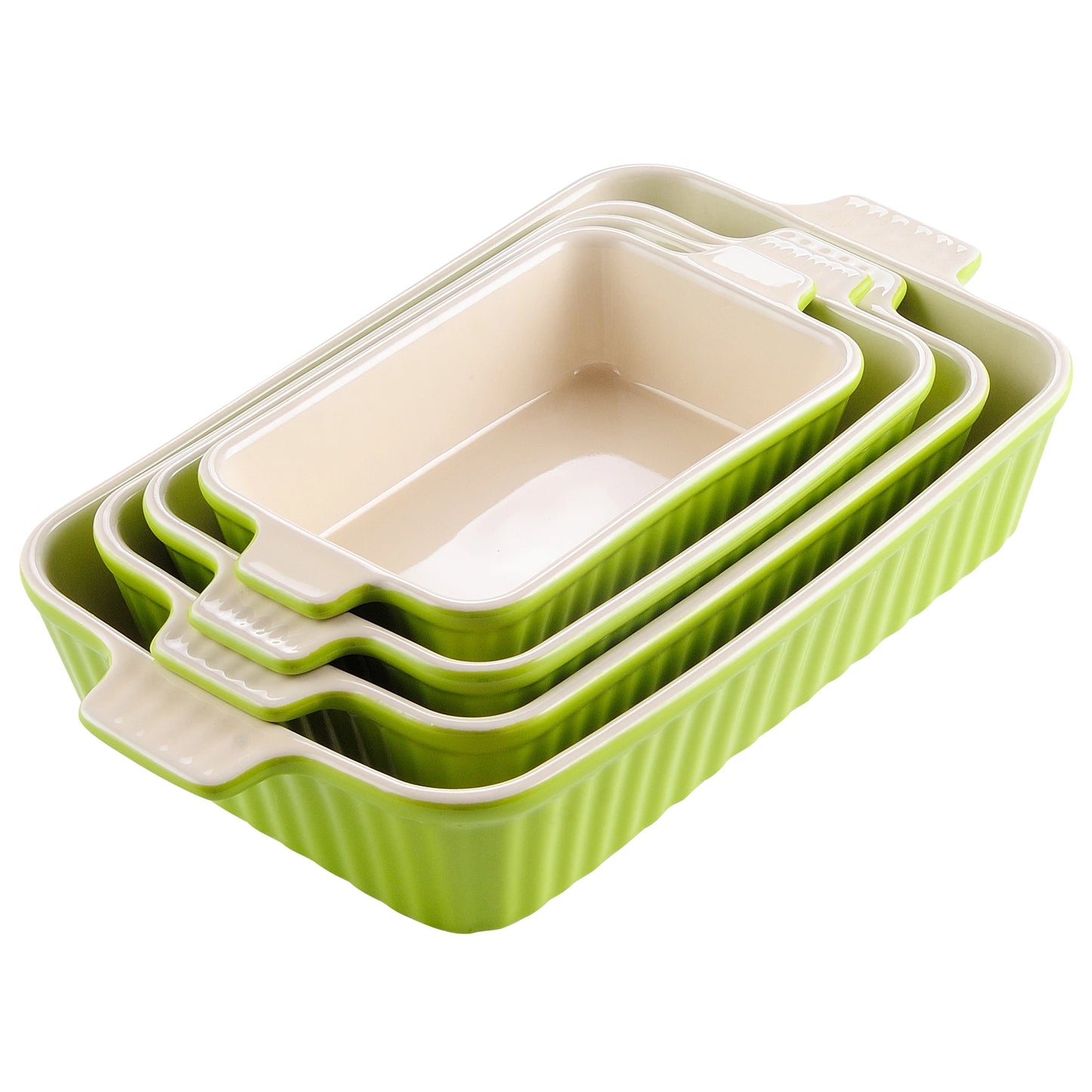 Malacasa 4 Piece Ceramic Baking Dish Plate Set