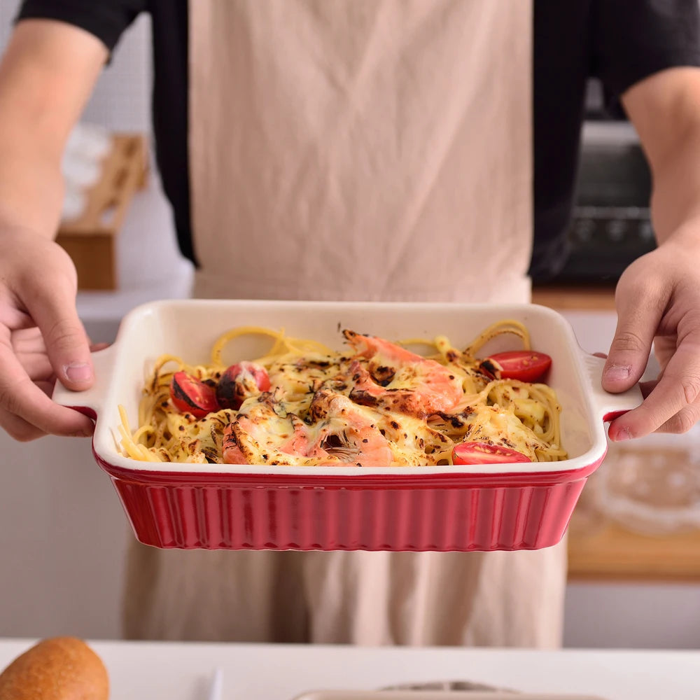 Malacasa 4 Piece Ceramic Baking Dish Plate Set