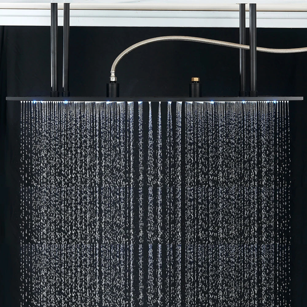 Saeuwtowy Square Ceiling Mount Stainless Steel Rainfall Shower Head