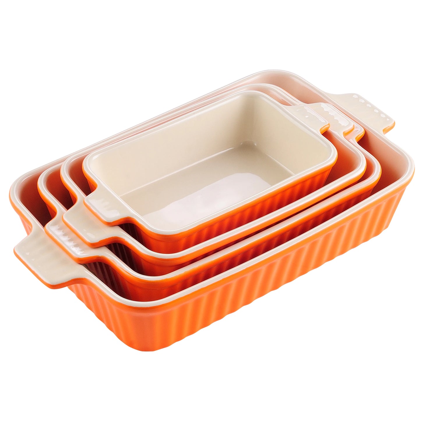 Malacasa 4 Piece Ceramic Baking Dish Plate Set