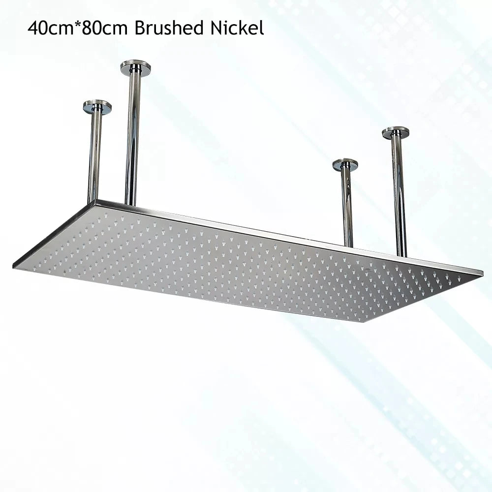 Saeuwtowy Square Ceiling Mount Stainless Steel Rainfall Shower Head
