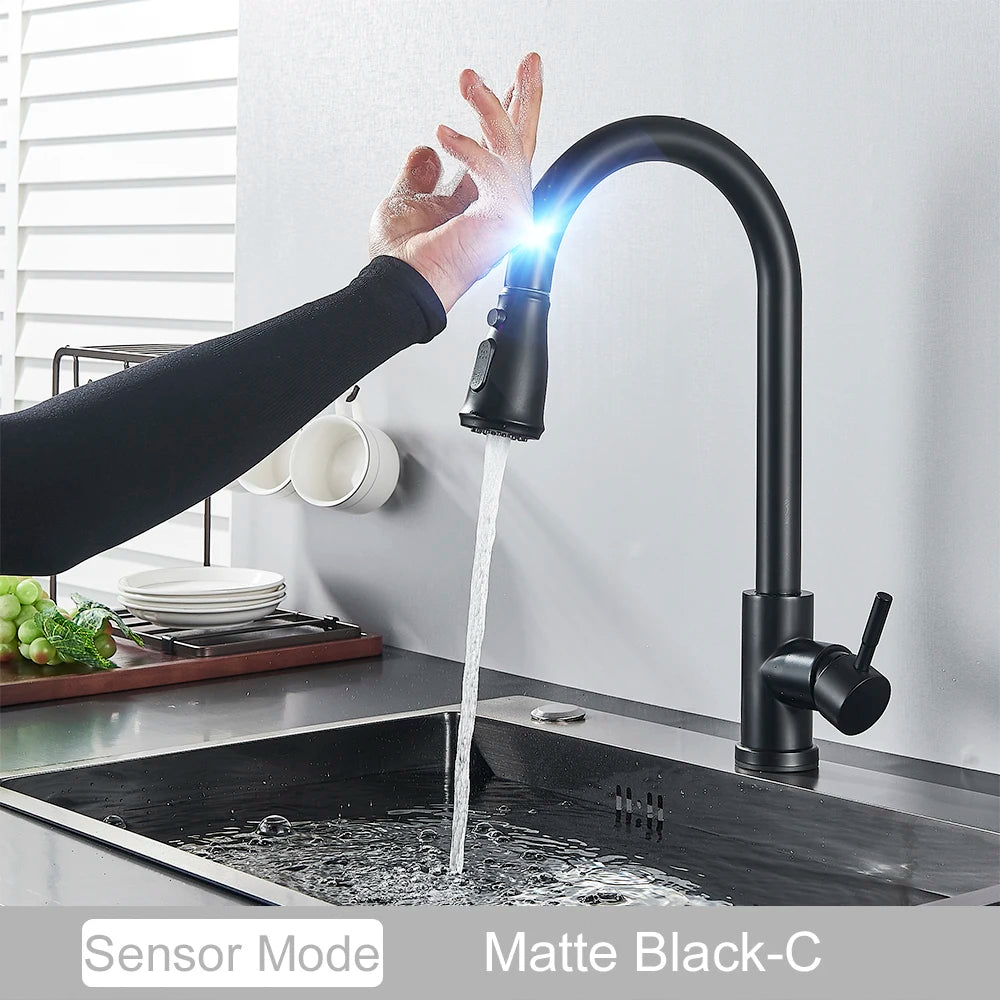 MYQualife Pull Out Sensor Kitchen Faucet With Touch Control