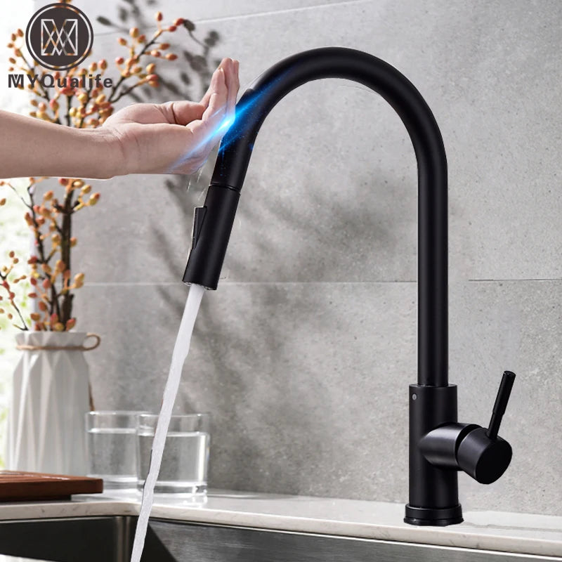 MYQualife Pull Out Sensor Kitchen Faucet With Touch Control