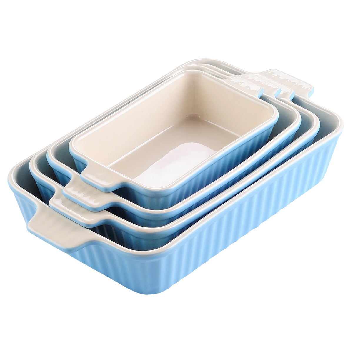 Malacasa 4 Piece Ceramic Baking Dish Plate Set