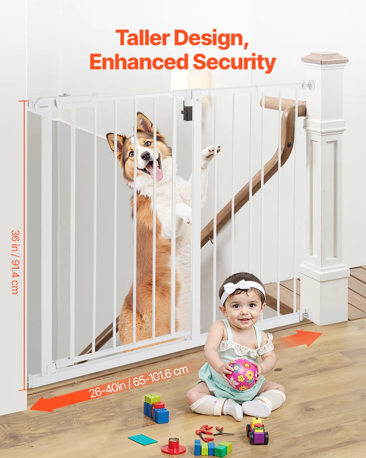 SucceBuy Stainless Steel Pressure Mount Baby And Pet Gate