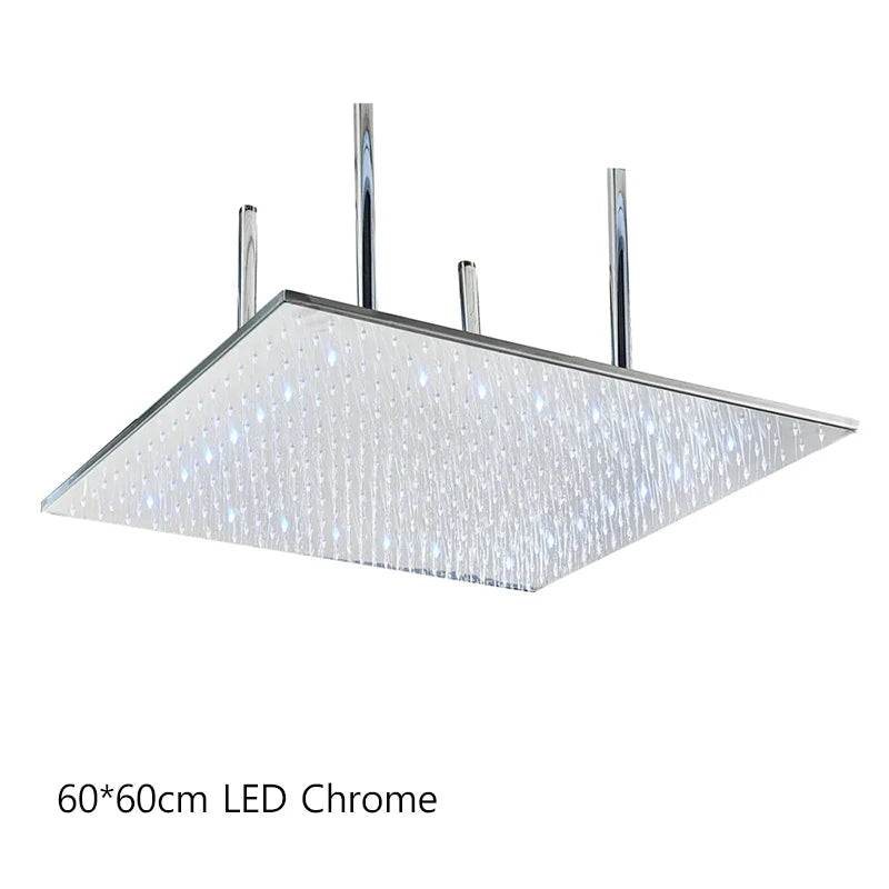 Saeuwtowy Square Ceiling Mount Stainless Steel Rainfall Shower Head