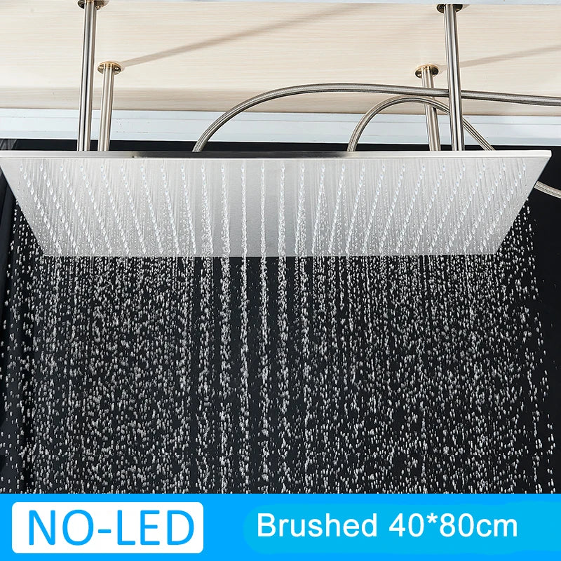 Shinesia 16 Inch Square LED Rainfall Shower Head