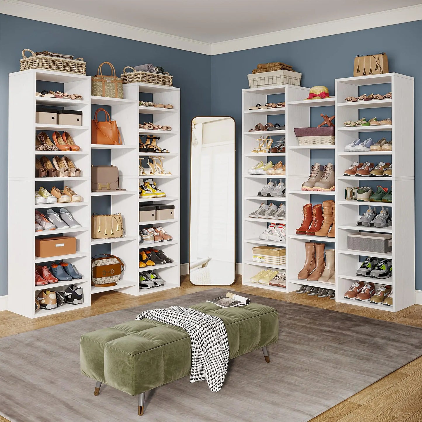 Tribesigns Freestanding Wooden Shoe Rack With Multi Tier Shelves