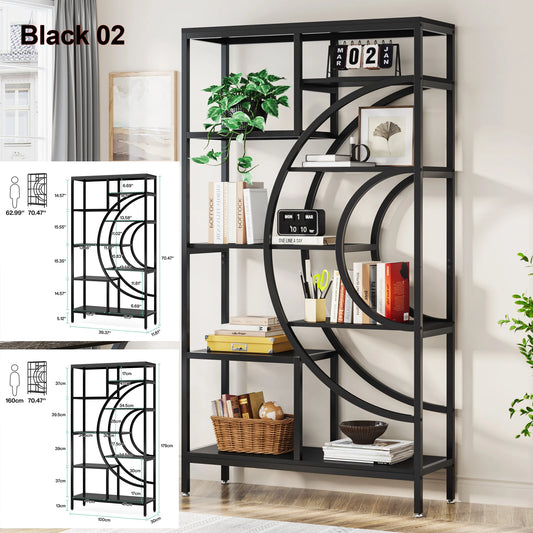 Tribesigns Industrial Etagere Bookcase Freestanding Storage Shelf