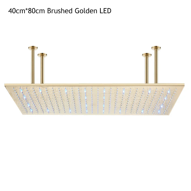 Saeuwtowy Square Ceiling Mount Stainless Steel Rainfall Shower Head
