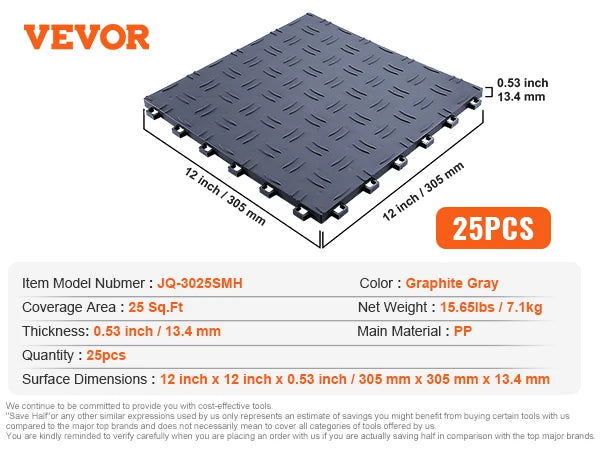 SucceBuy Interlocking Garage Tiles Non-Slip Floor Covering