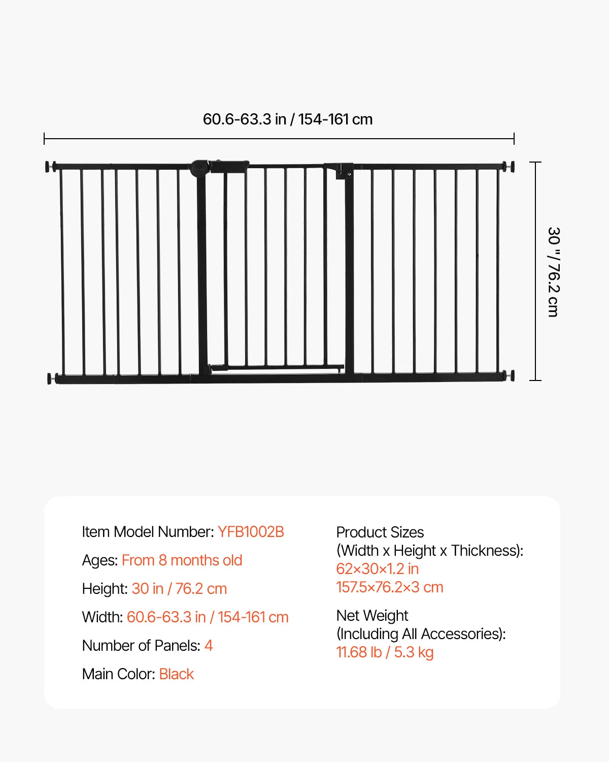SucceBuy Pressure Mount Baby And Dog Gate