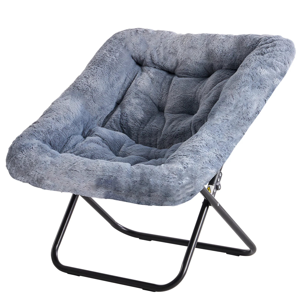 JHK Padded Folding Saucer Lounge Chair With Metal Frame