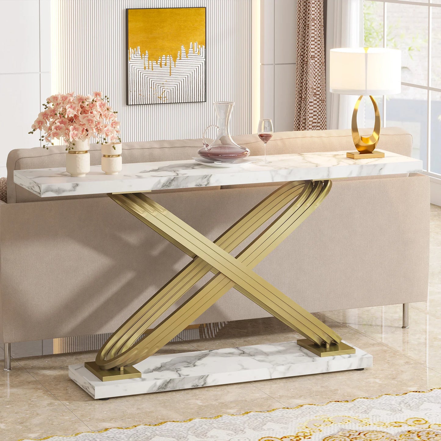 Tribesigns Modern Console Table for Home Entryway Display