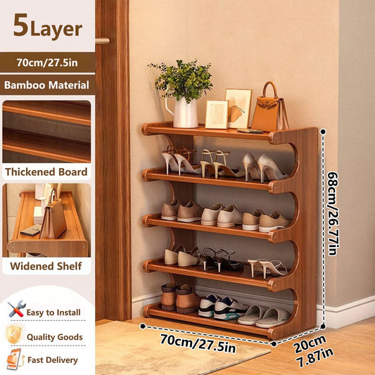 Durable Wooden Shoe Rack Multi Tier Space Saving Storage