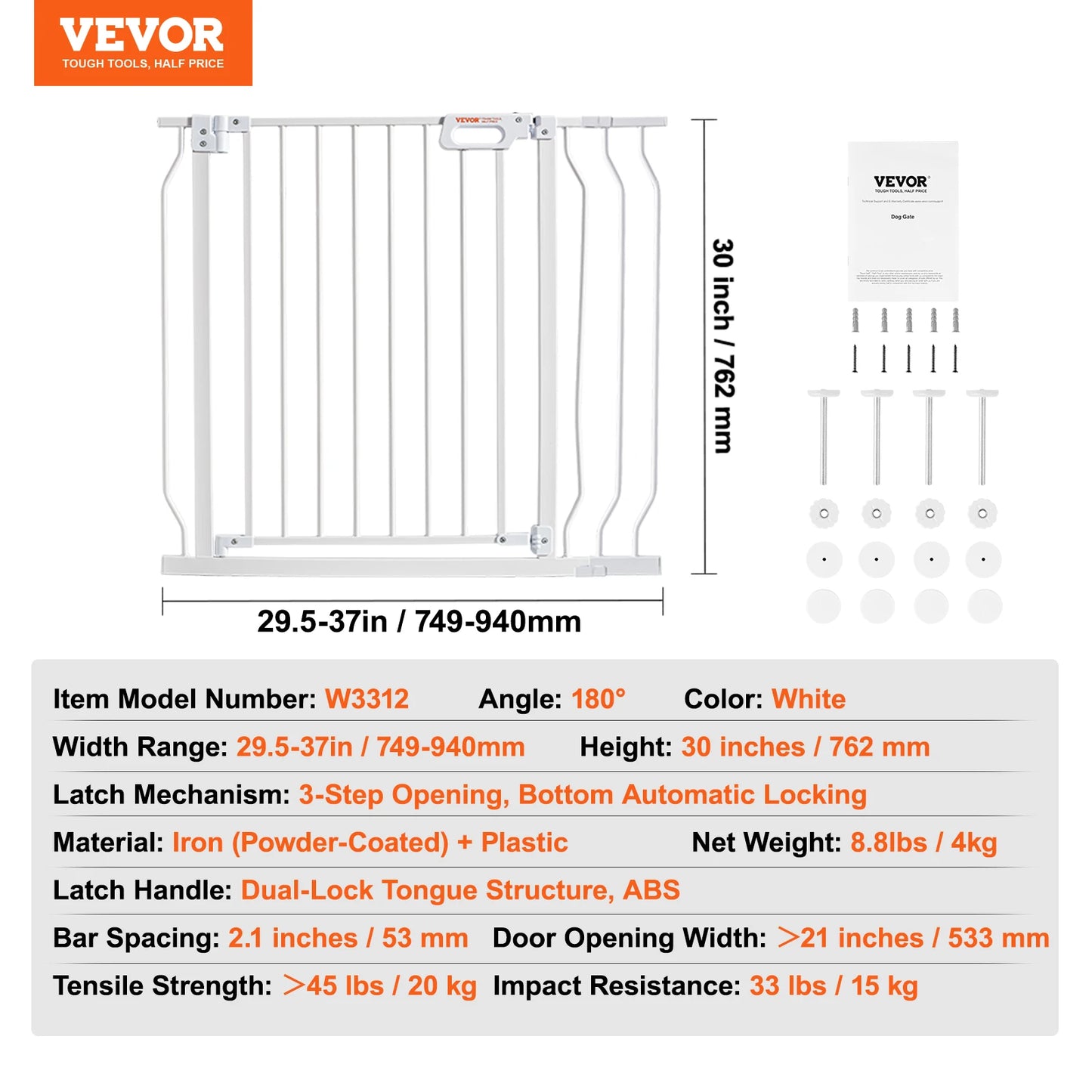 SucceBuy Pressure Mount Baby And Dog Gate