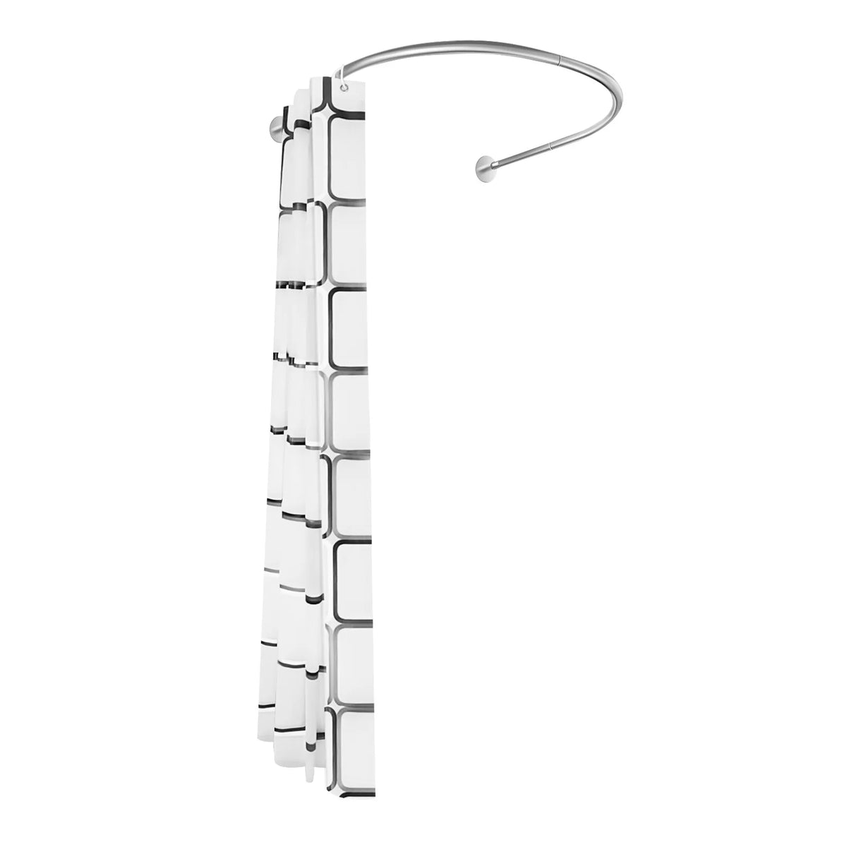Adjustable Nondrill Stainless Steel Shower Curtain Rod With Liner