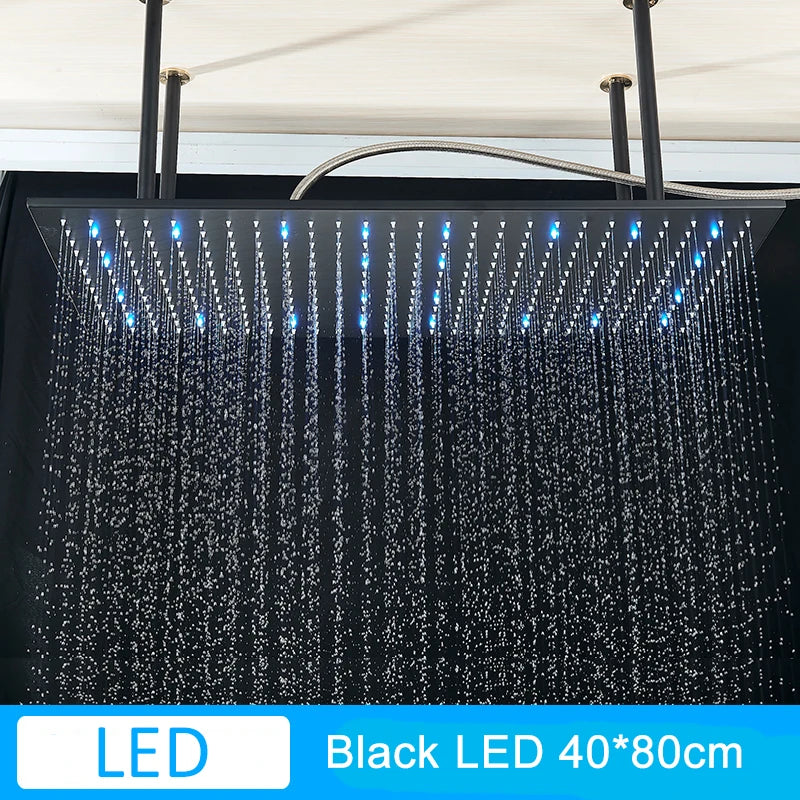 Shinesia 16 Inch Square LED Rainfall Shower Head