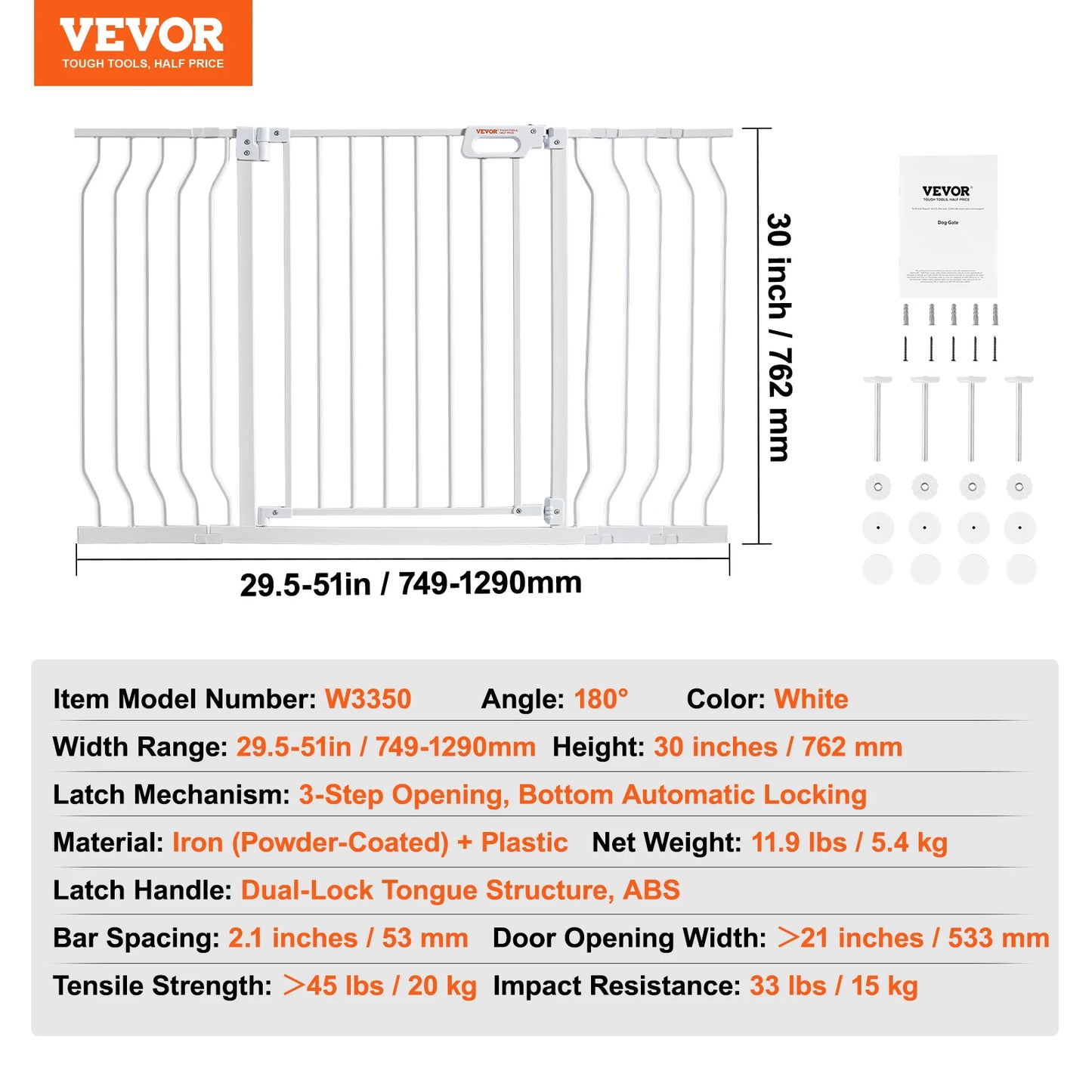 SucceBuy Pressure Mount Baby And Dog Gate