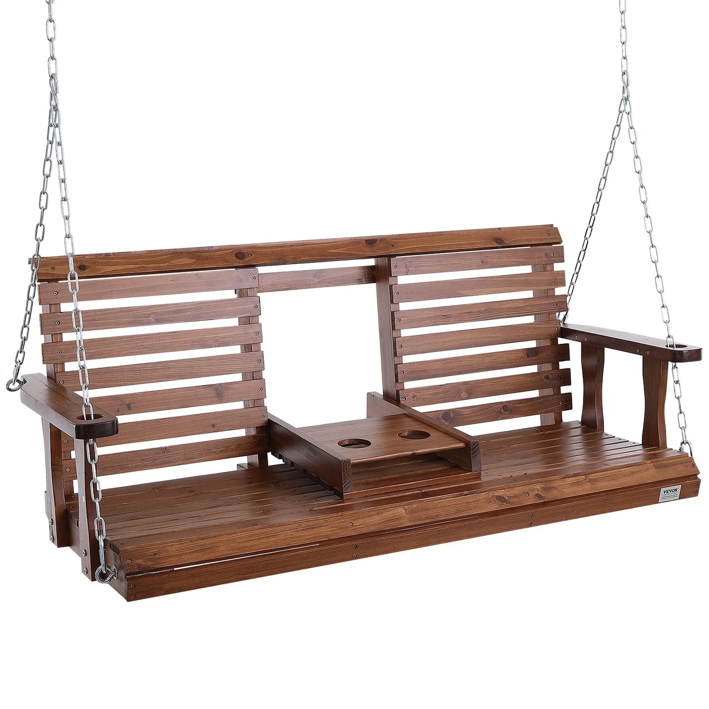 SucceBuy Outdoor Cedar Porch Swing Heavy Duty Patio Bench