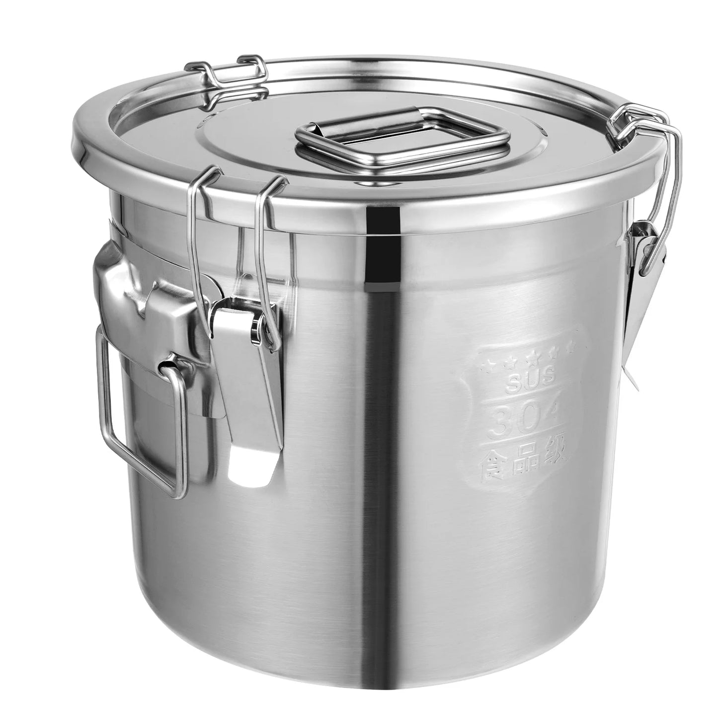 Bymaocar 12L Stainless Steel Airtight Kitchen Storage Bucket For Rice And Oil