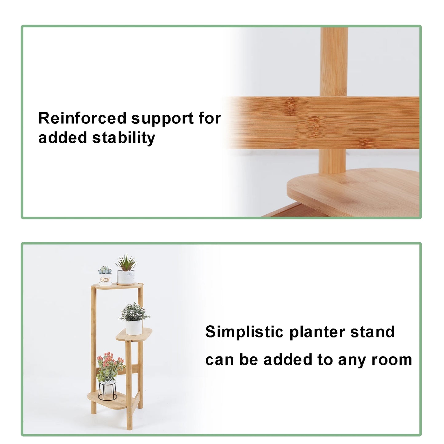 Wisfor 3 Tier Corner Bamboo Plant Stand Flower Display Rack