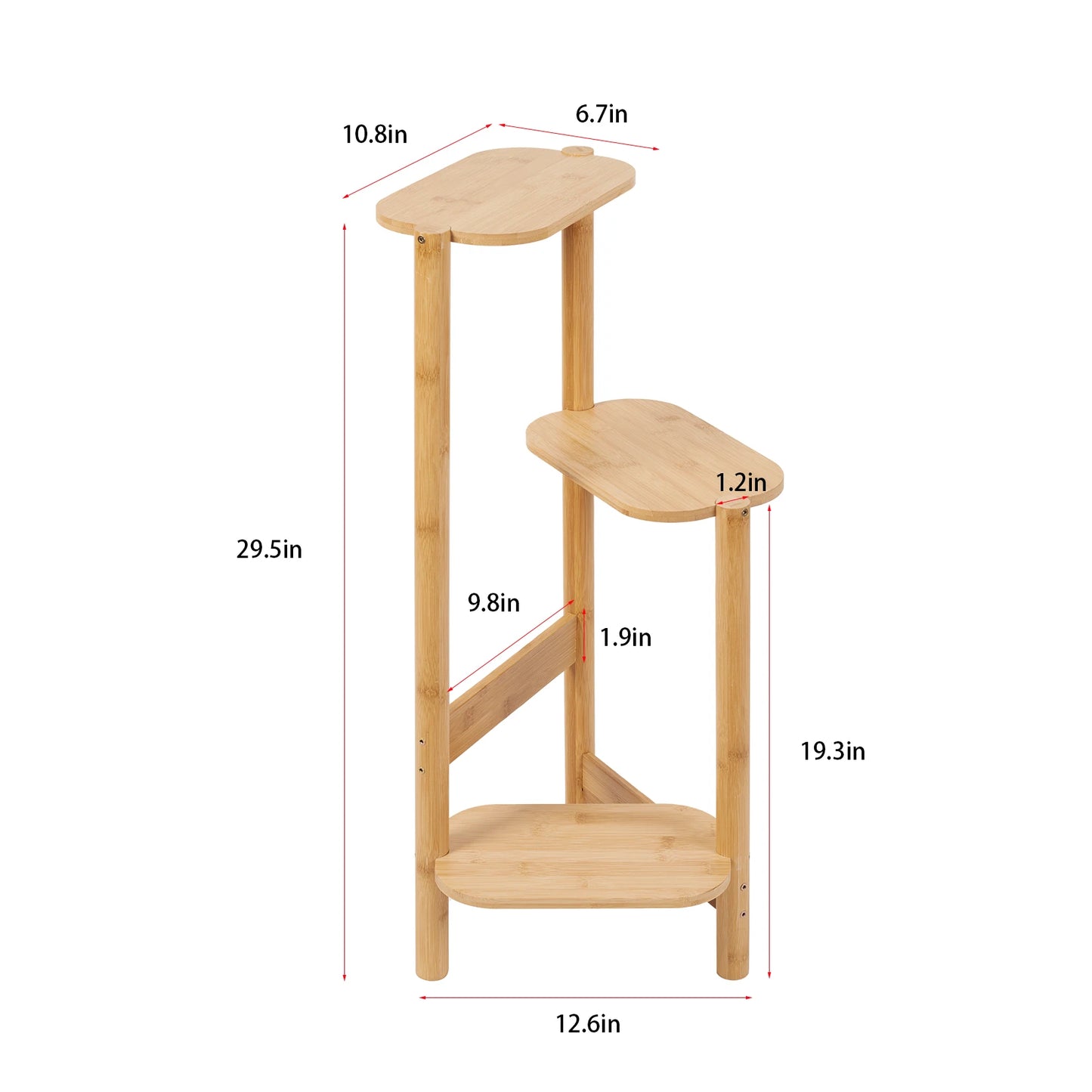 Wisfor 3 Tier Corner Bamboo Plant Stand Flower Display Rack