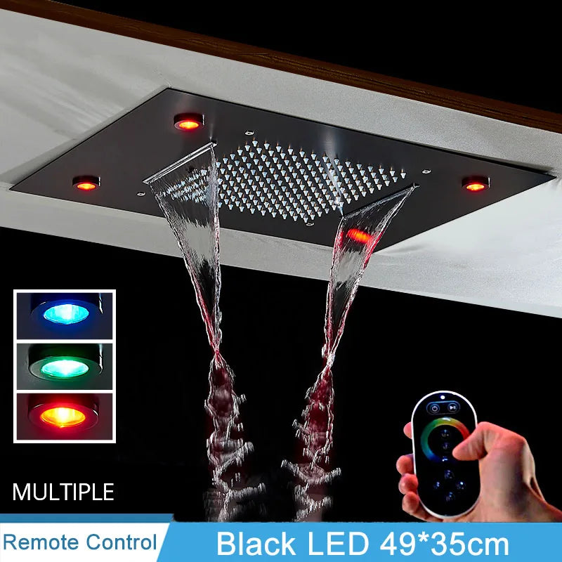 Shinesia 16 Inch Square LED Rainfall Shower Head