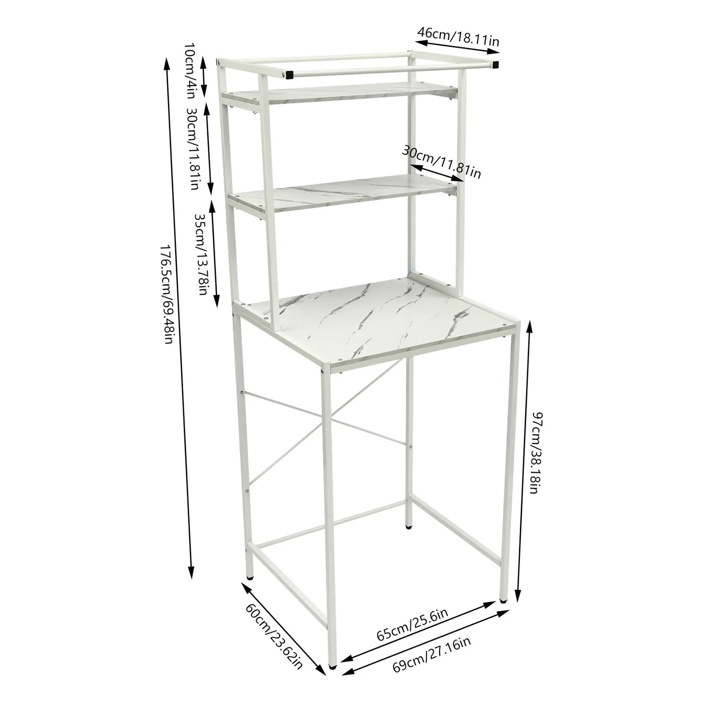 3-Tier Over Washer Dryer Storage Shelf Towel Rack Organizer