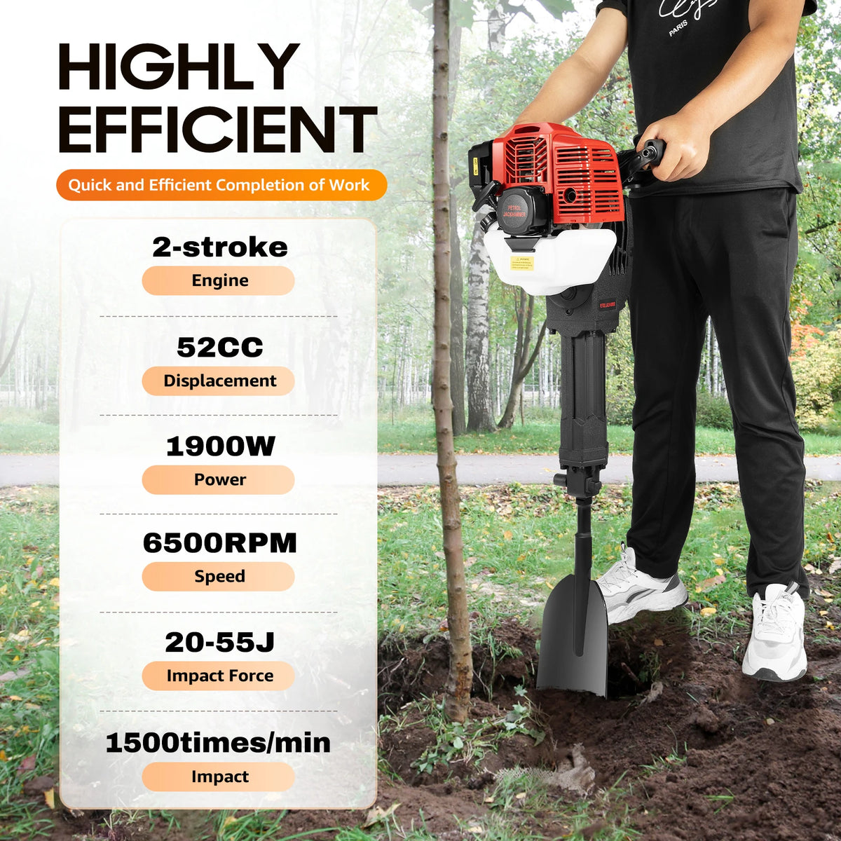 Bymaocar Gas Powered Garden Tree Digger And Digging Machine
