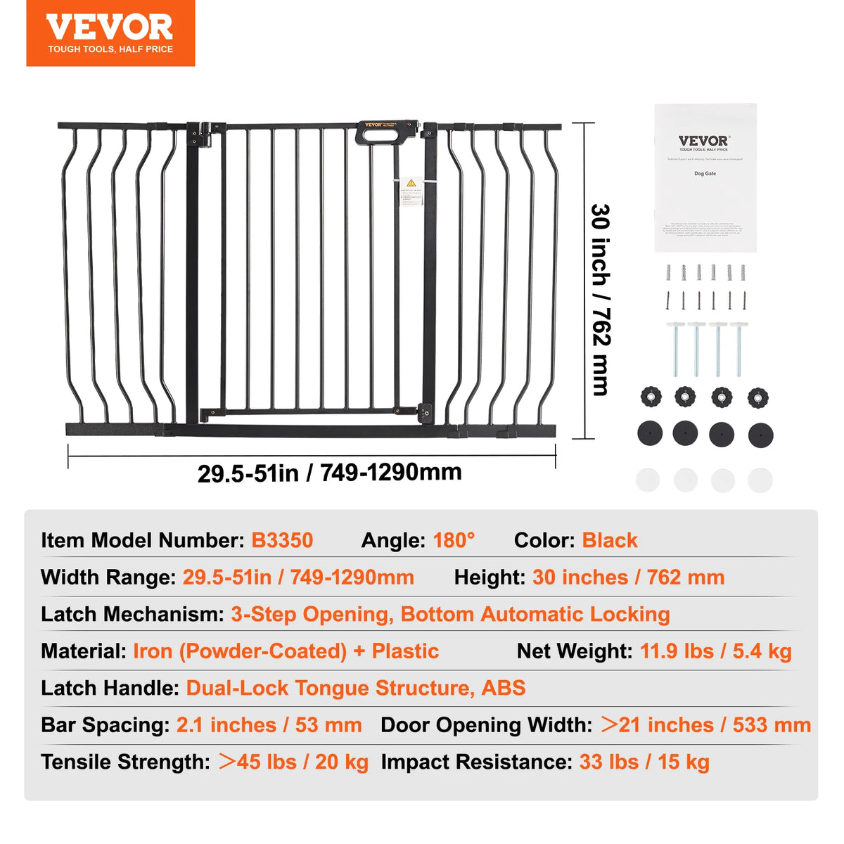 SucceBuy Stainless Steel Pressure Mount Baby And Pet Gate