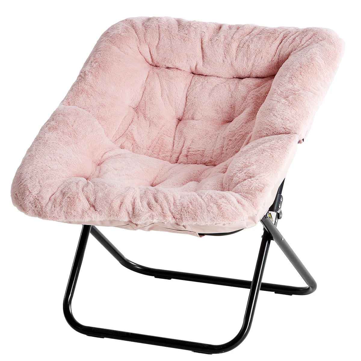 JHK Padded Folding Saucer Lounge Chair With Metal Frame